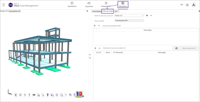 Acessando o filtro de cores