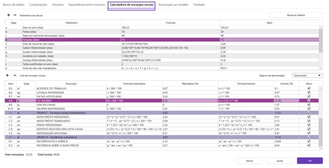 Calculadora de encargos sociais
