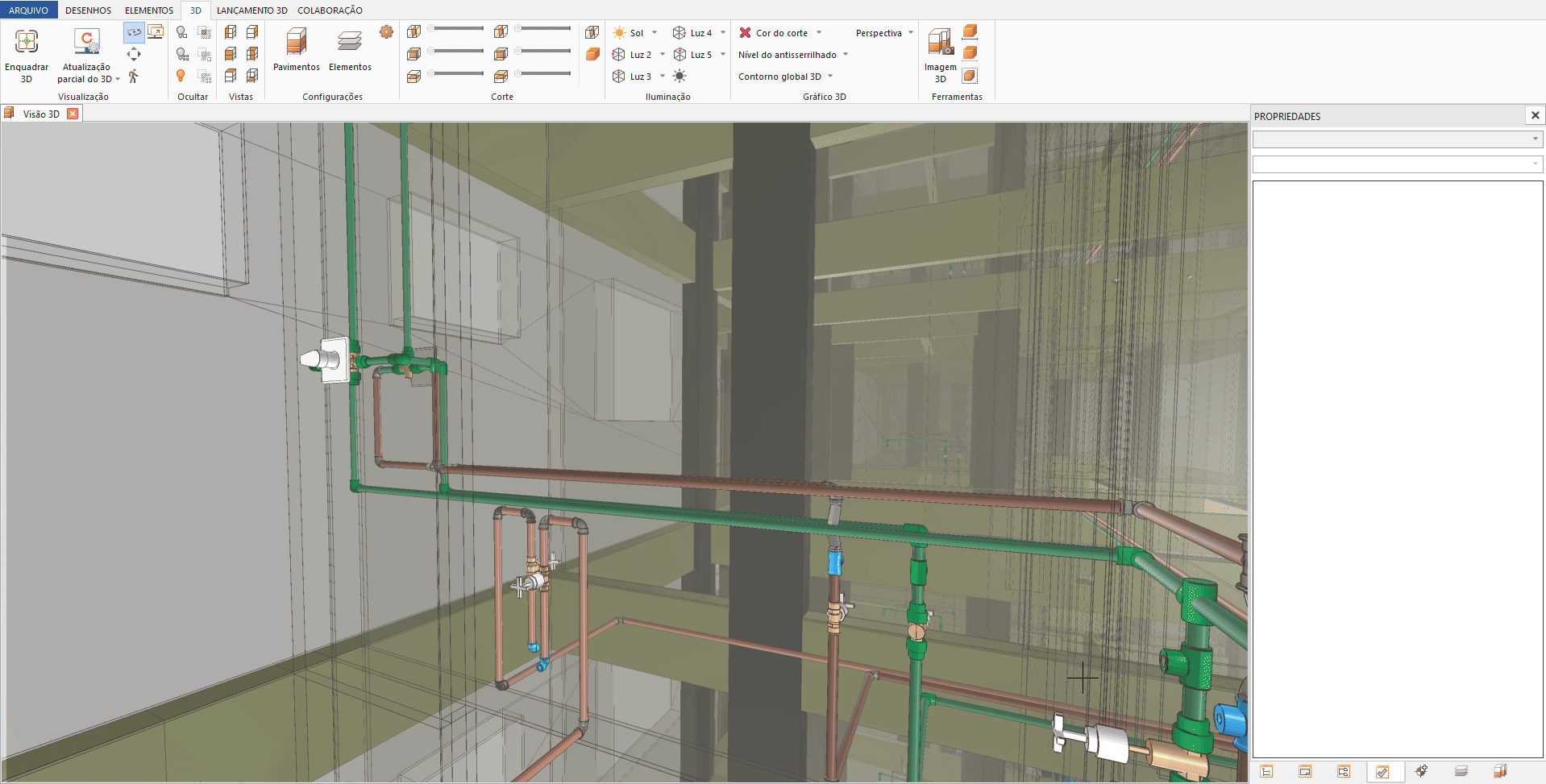 ambiente 3D caixa de seleção